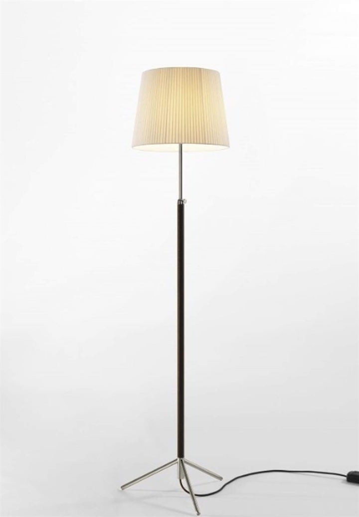 Pie de salón Vloerlamp G3 natuur/chroom