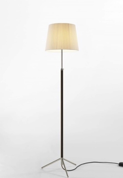 Pie de salón Vloerlamp G3 natuur/chroom