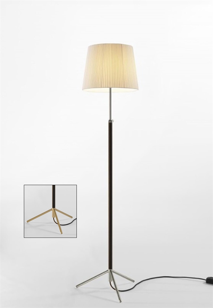Pie de salón Vloerlamp G3 natuur/messing
