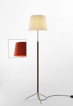Pie de salón Vloerlamp G3 rood/chroom