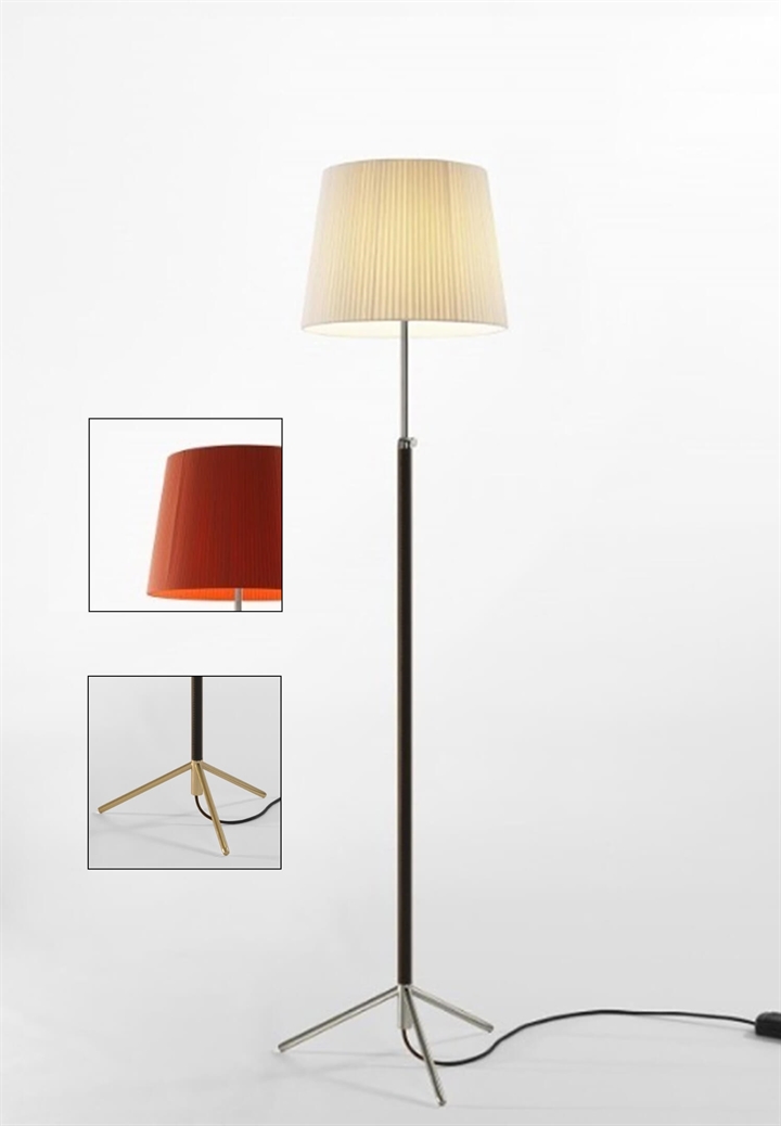 Pie de salón Vloerlamp G3 rood/messing