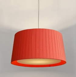 GT7 hanglamp, rood met zwarte baldakijn