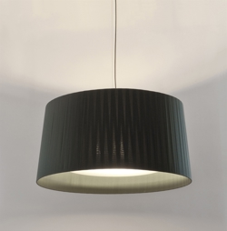 GT7 hanglamp, zwart m/zwart baldakijn