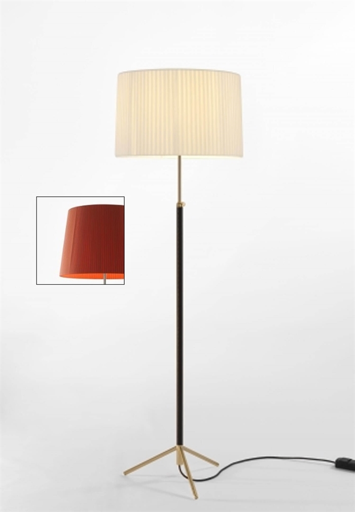 Pie de salón Vloerlamp G2 rood/messing