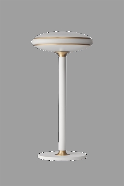Showroomlamp: ØS1 tafellamp, wit/messing