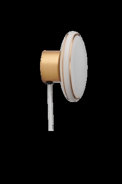 ØS1 Wandlamp, messing/messing & witte kabel