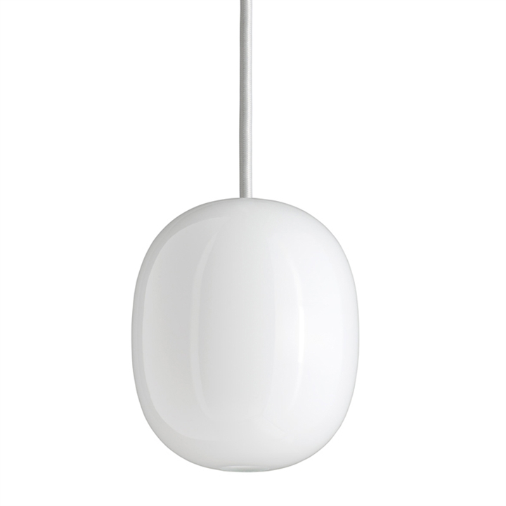 Superæg 150P hanglamp, opaal/witte kabel