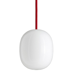 Superæg 150P hanglamp, opaal/rode kabel