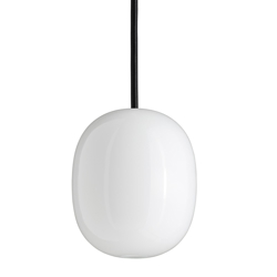 Superæg 150P hanglamp, opaal/zwarte kabel