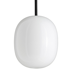 Superæg 200P hanglamp, opaal/zwarte kabel