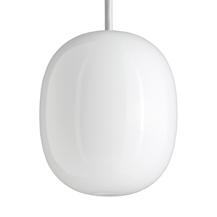Superæg 300P hanglamp, opaal/witte kabel