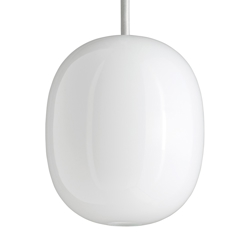 Superæg 300P hanglamp, opaal/witte kabel