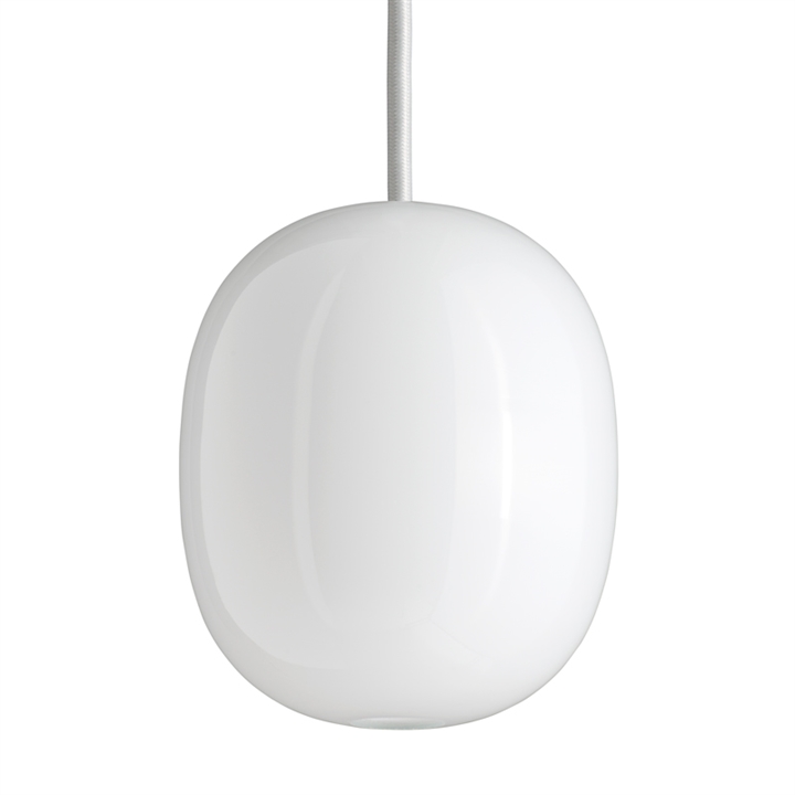 Superæg 200P hanglamp, opaal/witte kabel