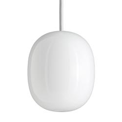 Superæg 200P hanglamp, opaal/witte kabel