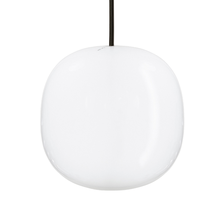 Superkube 200P hanglamp, opaal/zwarte kabel