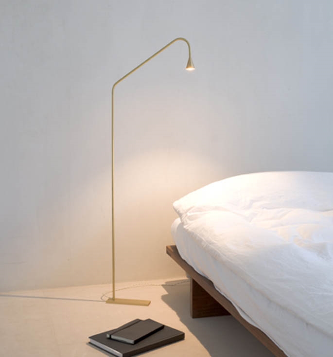 Austere vloerlamp, messing