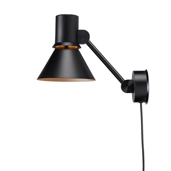 Type 80 W2 wandlamp m/snoer, mat zwart